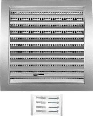 Image de Grille d'aération avec moustiquaire, résistante aux intempéries, 190 x 190 mm