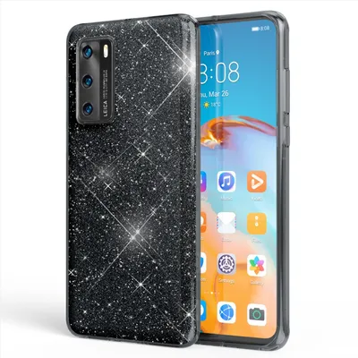 Obrázok produktu pre NALIA trblietavé puzdro na mobilný telefón pre Huawei P40, trblietavé puzdro na mobilný telefón bling cover protection bag black