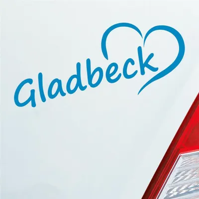 Produktbild von Auto Aufkleber Gladbeck Herz Stadt City Liebe Love 19,5x8 cm Hellblau Sticker Heckscheibenaufkleber