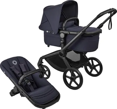 Produktbild von Bugaboo Fox 5 Renew Complete Kinderwagen - Black / Deep Indigo / Deep Indigo | Neue Kinderwagen