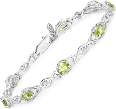 Produktbild von Vira Jewels Armband 925/- Sterling Silber 19cm weiß Peridot 147260001-4
