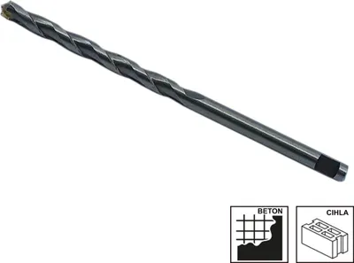 Productafbeelding van Mandrex centreerboor met hardmetalen punt, diameter 7 mm, lengte 125 mm, geschikt voor beton, steen en tegels