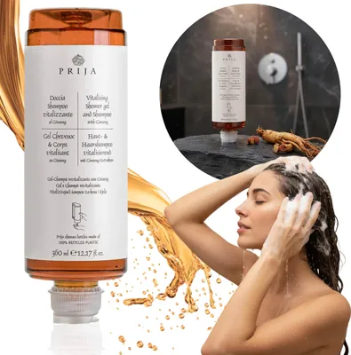 Produktbild von PRIJA Shampoo/Duschgel mit Ginseng, Nachfüllpackung für Spender, VEGAN 360 ml 360 ml