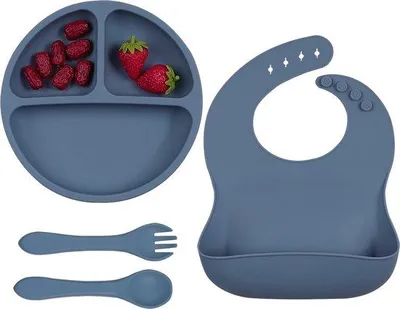 Produktbild von Famanu Babybord mit Silikon-Saugnapf und Lätzchen-Set - BPA-frei