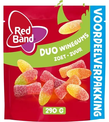 Image de Red Band Duo Winegums pack économique 290g - mélange fruité de gomme au vin