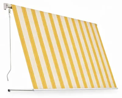 Immagine prodotto di Tenda da sole ombreggiante 250x250 cm a caduta per esterno -  Giallo/Bianco