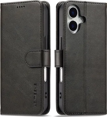 Produktbild von Hülle für iPhone 17, Klapphüllen Brieftasche Leder Magnetverschluss Ständer Schutzhülle Schwarz