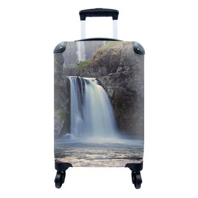 Produktbild von MuchoWow® Koffer Handgepäck Trolley Rollkoffer Kleine Reisekoffer mit 4 Rollen - Wasserfall - Wasser - Felsen - Cabin Size < 55x40x23 cm & 55x40x20 cm - Fotokoffer - Kabinenkoffer - Boardgepäck - Reise-Box - Reisekoffer - Reisegepäck - Koffer mit Bild - Trolley für Kinder
