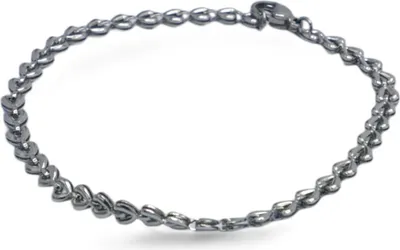 Produktbild von Herz Armkette Armband aus Herzkettenglieder 3 Farben Silber
