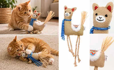 Productafbeelding van Flamingo katten speelgoed, Robla, alpaca