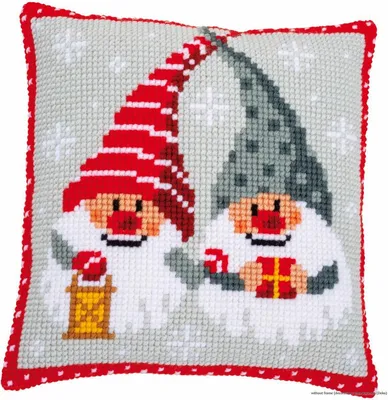 Produktbild von Vervaco Kreuzstich-Kissen "Weihnachtswichtel i", vorgestaltetes Bild