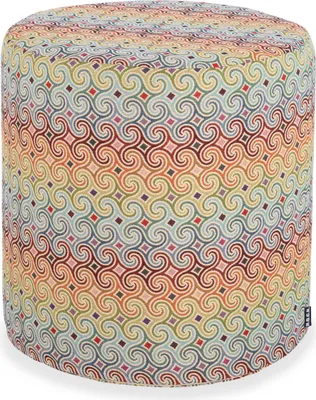 Produktbild von H.O.C.K. Taner Hocker rund Pouf ø45x45cm multicolor boho