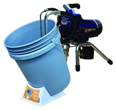 Image de Distributeur de peinture portatif de la marque Quality Contractor Supply, support pour seau, couleur bleue, en HDPE
