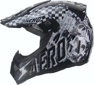 Produktbild von Crosshelm Helm Kinderhelm Motorradhelm Motocross Skeleton Schwarz Weiß Größe XL
