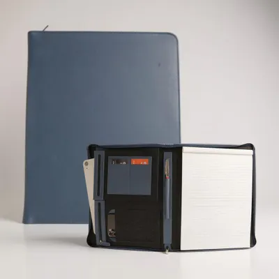 Produktbild von Oslo Dokumentenmappe – Schreibmappe – iPad-Hülle – A4 – Leder – Dunkelblau