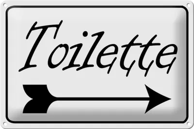 Produktbild von Blechschild Hinweis 30x20cm Toiletten Pfeil rechts