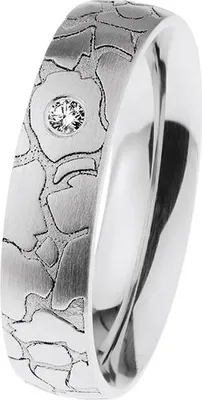 Produktbild von Eleganter Damen Verlobungs- oder Trauring aus silbernem Edelstahl mit Diamant