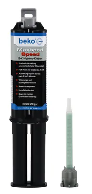 Produktbild von beko Maxbond Speed 2-K Hightec-Kleber, 28 g, mit 3 Zwangsmischern