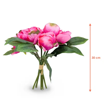 Obrázek produktu pro 3.08 Svatodušní kytice růží - cca 30 cm - umělé květiny ve fuchsiové barvě