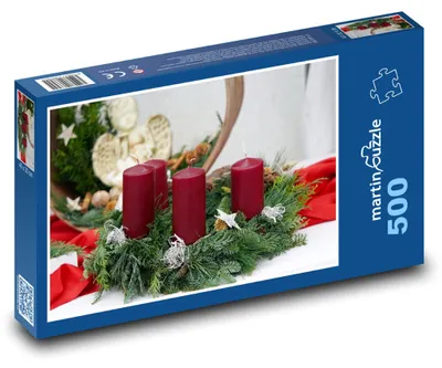 Produktbild von Puzzle 500 Adventskranz mit Kerzen - martinpuzzle