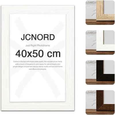 Zdjęcie produktu dla Rama na zdjęcia z płyty MDF w kolorze białym, o wymiarach 40x50 cm, z odpornym na stłuczenia akrylem | Nowoczesna rama na zdjęcia, idealna do zawieszenia na ścianie lub postawienia na stole