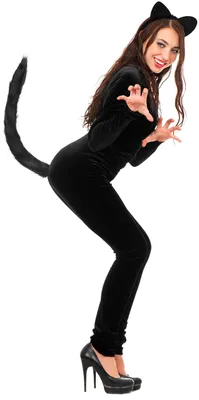 Produktbild von Katzenkostüm mit Haarband und Schwanz für Damen