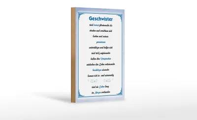 Produktbild von Holzschild Spruch 12x18cm Geschwister immer füreinander da