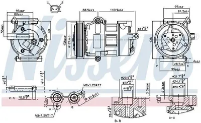 Produktbild von NISSENS 890698 SD7V16 Klimaanlage Klimakompressor PAG 46 R134a für FORD Transit Mk6 Kasten (V347, V348, FA) Transit Mk6 Bus TRANSIT TOURNEO FB