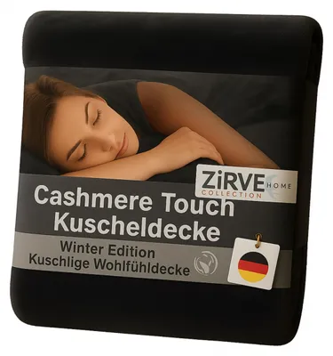 Produktbild von Kuscheldecke CashmereTouch  Wohndecke Fleece decke Kuschelig weich & Flauschig 150x200 cm Anthrazit