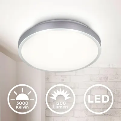 Productafbeelding van B.K.Licht LED plafondlamp, zilver/titanium, rond, diameter 29 cm, 12W, 1200 lumen, warm wit, 3000K