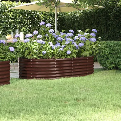 Produktbild von Hochbeet - Pflanzkasten - Verzinkter Stahl 152x80x36 cm - Braun - Beete CC10075