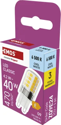 LED Lampe Classic JC / G9 / 4,2 W (40 W) / 470 lm / Kaltweiß