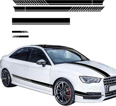 Imagen del producto de Juego de calcomanías para coches de carreras, de 5 piezas, impermeables, para carrocería y capó