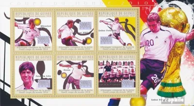 Produktbild von Briefmarken Guinea 2010 Mi 7654-7659 Kleinbogen (kompl. Ausgabe) postfrisch Fußballweltmeisterschaft, Südafrika 2010