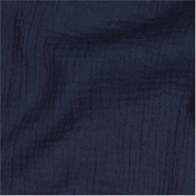 Musselin Bio Organic ab 1m Baumwollstoff Double Gauze Mulltuch Stoff Oeko-Tex hell marine blau
