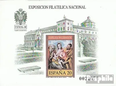 Produktbild von Briefmarken Spanien 1989 Mi Block34U (kompl.Ausg.) postfrisch EXFILNA 89
