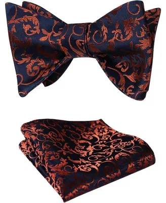 Obrázok produktu pre Mužská vreckovka s paisley vzorom, tkaná technikou Jacquard, farby: oranžová/tmavomodrá, univerzálna veľkosť