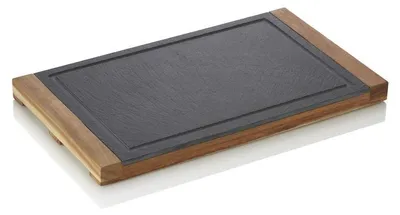 Produktbild von Servierbrett SLATE & SERVE, 35 x 20 x 2,5 cm, Akazienholz, Naturschiefer