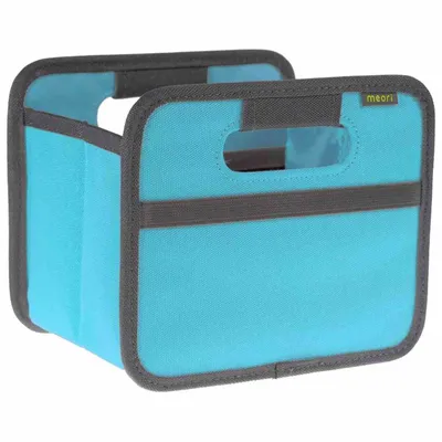 Produktbild von meori Mini, Aufbewahrungskorb, Blau, Grau, Quadratisch, Polyester, Einfarbig, Drinnen
