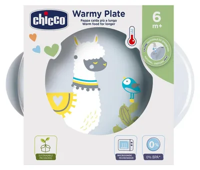 Zdjęcie produktu dla Talerz podgrzewany dla dzieci 6m+ szary