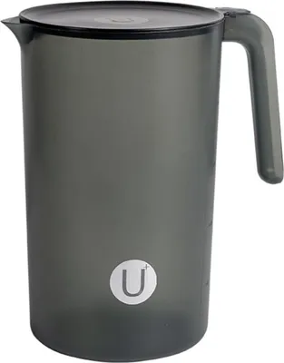 Produktbild von Kunststoff Wasserkrug 2L  Messbecher mit Skala Wasserkaraffe Plastik Krug für Milch Eistee Saft Getränke Schwarz