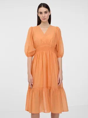 Obrázok produktu pre Dámske midi šaty Orsay v oranžovej farbe, veľkosť 34