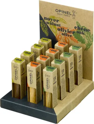 Image de Opinel No8 12er Display Hölzer