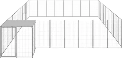 Produktbild von vidaXL Hundezwinger Silbern 30,25 m² Stahl