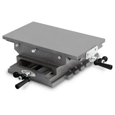 Obrázek produktu pro Křížový stůl EBERTH z litiny a oceli, pracovní stůl 200 x 360 mm, pracovní výška 120 mm, 2osý svěrák pro vrtání a frézování