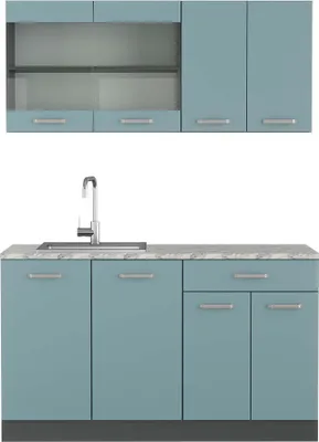 Immagine prodotto di Cucina monoblocco Vicco R-Line Grigio-blu 140 cm , PL Marmo, Model 43239