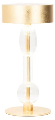 Produktbild von Zafferano Royal Family Wi-Fi - Wiederaufladbare LED-Tischlampe, Touch-Dimmer, 36h Akku, Gold-Alu, Glas