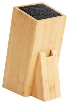 Zdjęcie produktu dla Blok na noże bambusowy - stojak na noże - 10,5 x 16,5 x 24,5 cm - kolor brązowy
