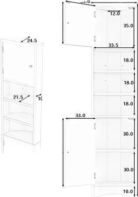 Produktbild von Badezimmerschrank, Feuchtigkeitsbeständige Konstruktion, Platzsparendes Design, grau