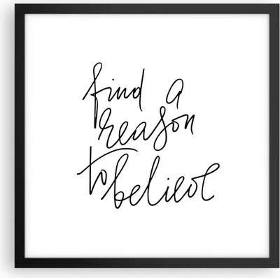Produktbild von Gerahmtes Poster - Schwarzer Rahmen - Manuskript Motto glauben - 40x40 cm - Wand Bild - Wanddeko - Wandbilder - Wandposter - Bilderrahmen - Bilder - Kunstdruck - Wandbild - P2BAC40x40-4355